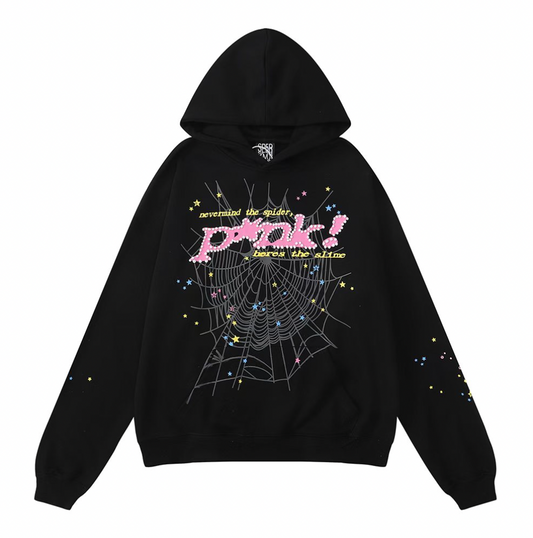 Sp5der Hoodie P*NK Black