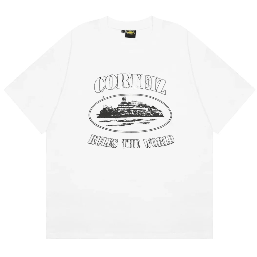 Corteiz Rules The World Plain T Shirt White